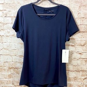 Navy Athleta Encore Cut Out Back Tee Sz. XL NWT